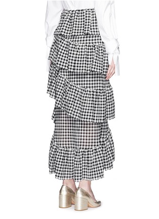 Back View - Click To Enlarge - ISA ARFEN - 'Full-On' ruffle gingham check muslin skirt