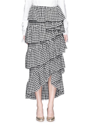 Main View - Click To Enlarge - ISA ARFEN - 'Full-On' ruffle gingham check muslin skirt