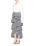 Figure View - Click To Enlarge - ISA ARFEN - 'Full-On' ruffle gingham check muslin skirt