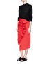 Figure View - Click To Enlarge - ISA ARFEN - Ruffle trim poplin skirt