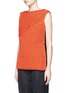 Front View - Click To Enlarge - VICTOR ALFARO - Contrast back asymmetric rib knit top