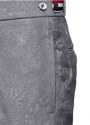 Detail View - Click To Enlarge - THOM BROWNE  - Koi and chrysanthemum jacquard slim fit pants