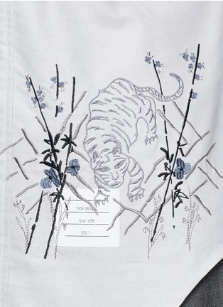 Detail View - Click To Enlarge - THOM BROWNE  - Tiger embroidery cotton Oxford shirt