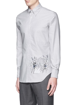 Front View - Click To Enlarge - THOM BROWNE  - Tiger embroidery cotton Oxford shirt