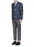 Figure View - Click To Enlarge - THOM BROWNE  - Tiger embroidery cotton Oxford shirt