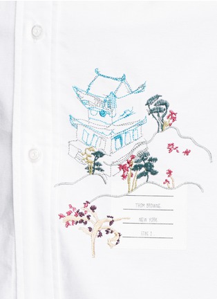 Detail View - Click To Enlarge - THOM BROWNE  - Palace embroidery cotton Oxford shirt
