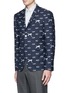 Front View - Click To Enlarge - THOM BROWNE  - Crane and cloud embroidery wool blazer