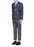 Figure View - Click To Enlarge - THOM BROWNE  - Crane and cloud embroidery wool blazer