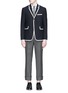 Figure View - Click To Enlarge - THOM BROWNE  - Grosgrain trim wool blazer