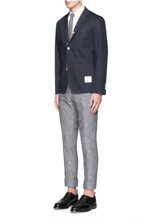 Figure View - Click To Enlarge - THOM BROWNE  - Slim fit cotton twill blazer