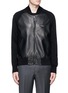 Main View - Click To Enlarge - GIVENCHY - Rib knit sleeve leather bomber jacket