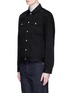 Front View - Click To Enlarge - GIVENCHY - Leather star appliqué denim jacket