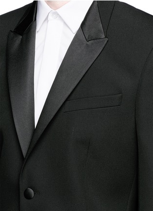Detail View - Click To Enlarge - GIVENCHY - Satin Madonna collar wool tuxedo suit