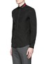 Front View - Click To Enlarge - GIVENCHY - Star stripe collar poplin shirt
