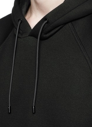 Detail View - Click To Enlarge - GIVENCHY - Zip trim bonded jersey hoodie