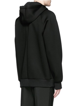 Back View - Click To Enlarge - GIVENCHY - Zip trim bonded jersey hoodie
