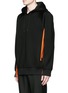 Front View - Click To Enlarge - GIVENCHY - Zip trim bonded jersey hoodie