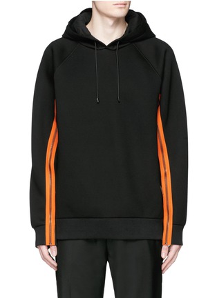 Main View - Click To Enlarge - GIVENCHY - Zip trim bonded jersey hoodie