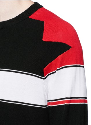 Detail View - Click To Enlarge - GIVENCHY - Intarsia panel cotton sweater