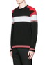 Front View - Click To Enlarge - GIVENCHY - Intarsia panel cotton sweater