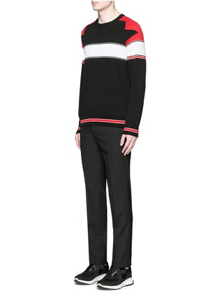 Figure View - Click To Enlarge - GIVENCHY - Intarsia panel cotton sweater