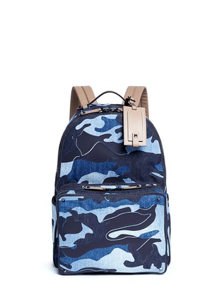 Main View - Click To Enlarge - VALENTINO GARAVANI - Camouflage patchwork denim backpack