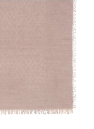 Detail View - Click To Enlarge - VALENTINO GARAVANI - 'V' logo jacquard silk-wool scarf