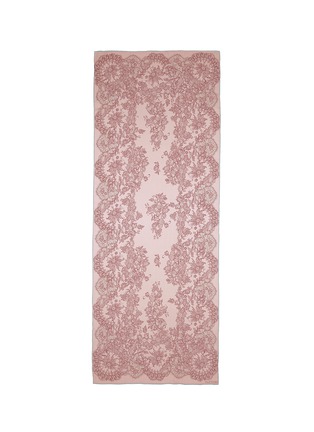 Main View - Click To Enlarge - VALENTINO GARAVANI - Floral lace print silk satin scarf