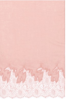 Detail View - Click To Enlarge - VALENTINO GARAVANI - Lace trim modal-cashmere scarf
