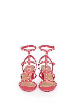 Front View - Click To Enlarge - VALENTINO GARAVANI - 'Rockstud' caged leather sandals