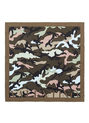 Main View - Click To Enlarge - VALENTINO GARAVANI - Logo camouflage print silk twill scarf