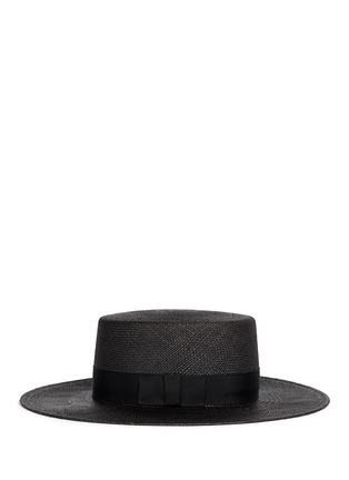 Figure View - Click To Enlarge - JANESSA LEONÉ - 'Jane' flat top straw Panama hat