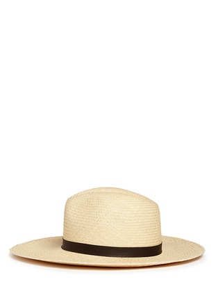 Figure View - Click To Enlarge - JANESSA LEONÉ - 'Gloria' leather band straw Panama hat