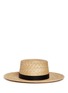 Main View - Click To Enlarge - JANESSA LEONÉ - 'Klint' leather band straw Panama hat