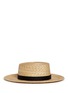 Figure View - Click To Enlarge - JANESSA LEONÉ - 'Klint' leather band straw Panama hat