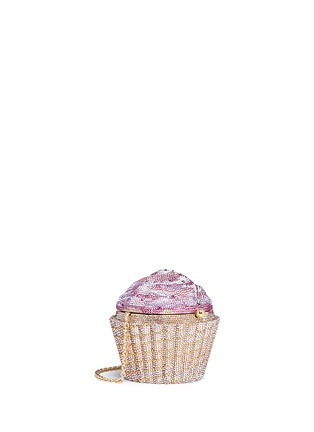 Figure View - Click To Enlarge - JUDITH LEIBER - Strawberry cupcake crystal pavé minaudière