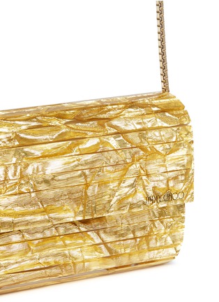 Detail View - Click To Enlarge - JIMMY CHOO - 'Sweetie' crinkle metallic lamé acrylic clutch