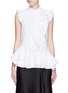 Main View - Click To Enlarge - ERDEM - 'Camelia' cotton piqué ruffle blouse