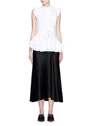 Figure View - Click To Enlarge - ERDEM - 'Camelia' cotton piqué ruffle blouse