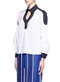 Front View - Click To Enlarge - PETER PILOTTO - 'Penta' balloon sleeve plunge neck poplin shirt