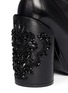 Detail View - Click To Enlarge - GIVENCHY - Fleur de lys leather column heel boots