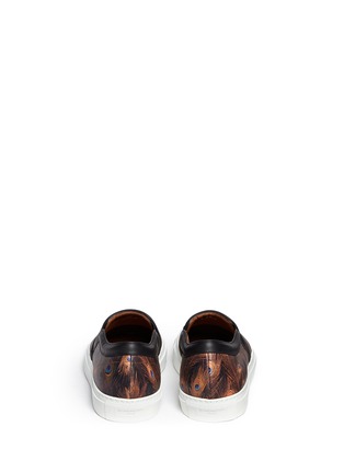 Back View - Click To Enlarge - GIVENCHY - Peacock print leather skate slip-ons