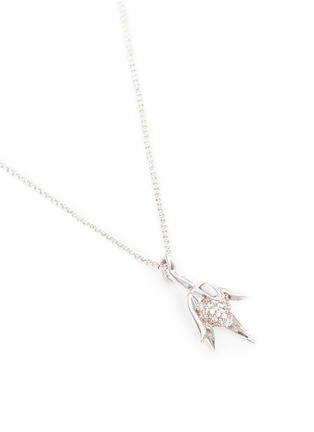 Detail View - Click To Enlarge - EDDIE BORGO - Crystal pavé rose bud pendant necklace