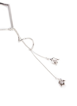 Detail View - Click To Enlarge - EDDIE BORGO - Crystal pavé rose bud drop frame necklace