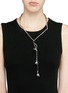 Figure View - Click To Enlarge - EDDIE BORGO - Crystal pavé rose bud drop frame necklace