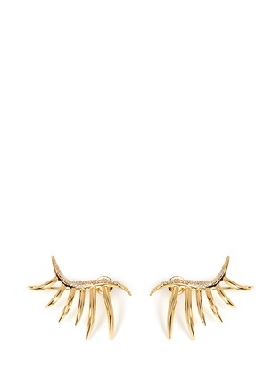 Main View - Click To Enlarge - EDDIE BORGO - 'Frond' crystal pavé palm leaf creeper earrings