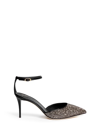 Main View - Click To Enlarge - 73426 - 'Yvette' glitter mesh patent leather pumps