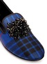 Detail View - Click To Enlarge - 73426 - 'Dalila' crystal bead cluster tartan slip-ons