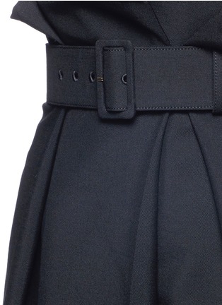 Detail View - Click To Enlarge - STELLA MCCARTNEY - Paperbag waist wool-mohair crepe wide leg pants