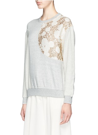 Front View - Click To Enlarge - STELLA MCCARTNEY - Floral brocade patchwork sweatshirt